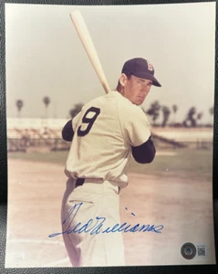 Ted Williams Autographed 8x10 Photo Boston Red Sox BAS HOF - Picture 1 of 3