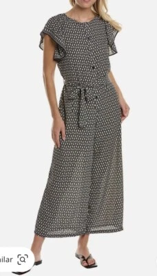 Mono de crepé MAX STUDIO manga acampanada pierna ancha nuevo con etiquetas pequeño precio de venta sugerido por el fabricante $138 Foto 1 de 4