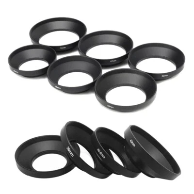 39mm/40.5mm/43/46/49/52/55/58/62/72mm Aluminum Alloy Metal Wide Lens Hood - Image 1 of 4