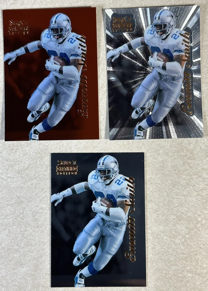 EMMITT SMITH (3x LOT) 1996 SELECT CERTIFIED #27 BASE-PREMIUM STOCK/7000-RED/2000 - Image 1 of 4