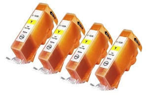 4 Yellow Ink Cartridges for Canon Pixma iP4850 iP4950 iX6550 MG5150 526 Non-OEM - Picture 1 of 2