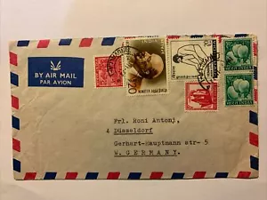 Luftpost-Brief Mischfrankatur von Tiruvalla/Indien nach Düsseldorf, 11.72 - Bild 1 von 2