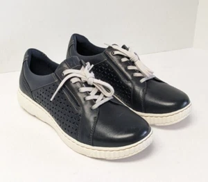 Clarks Caroline Ella Sneakers, Navy Leather, Women's 8.5 - Picture 1 of 7