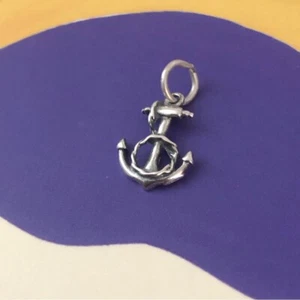 Vintage sterling silver anchor pendant/charm - Picture 1 of 4