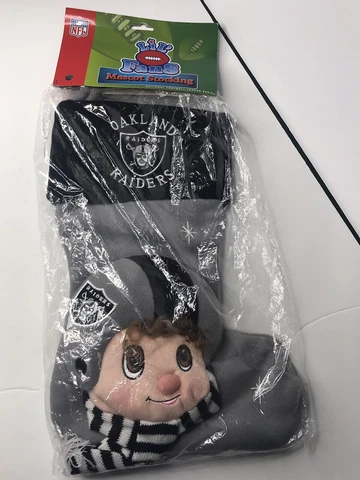 NFL LiL’ Fans Mascot Stocking Oakland Raiders - Christmas Vintage Very Rare New Cover