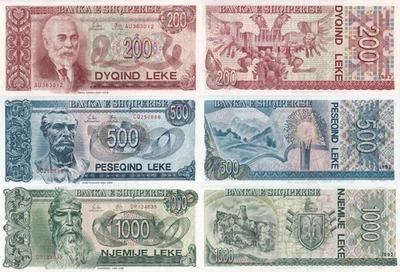 Albania 200 500 1000 Leke 1992 P 52 53 54 UNC Set 3 pcs - Image 1 of 3