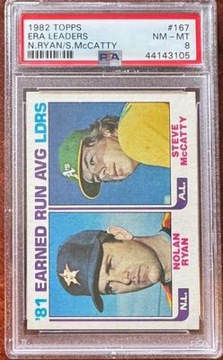 Nolan Ryan 1982 Topps ERA Leaders #167 PSA 8 NM-MT - Image 1 of 2