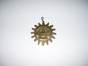 Vintage Solid Brass Sun Tribal God Good Luck Madalion - Picture 1 of 3