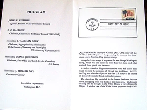 AMERICAN FLAG STAMP 1st DAY CEREMONY PROGRAM JAN 9, 1963, - Picture 1 of 2