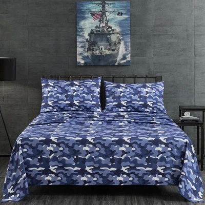 Chezmoi Collection 4-Piece Microfiber Military Camouflage Sheet Set Bed Cover - Image 1 of 4
