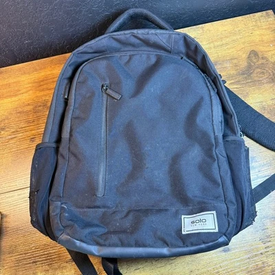 Solo New York Black Nylon Backpack Laptop Bag Padded Straps Mesh Pockets (6B) - Image 1 of 4