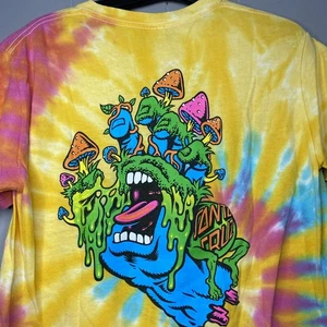 Vintage Santa Cruz Skateboards Tie-Dyed T-Shirt Mushrooms Small 18x27 S - Bild 1 von 19