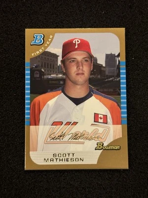 2005 Bowman First Year Gold Scott Mathieson #201 Rookie RC - Image 1 of 2