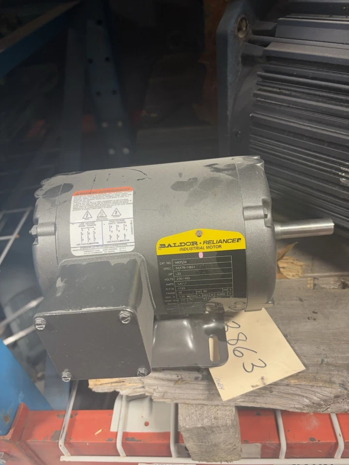 NEW NO BOX NM3534 ABB BALDOR .33HP 1725RPM 3PH 60HZ 56  TENV F1 - Image 1 of 3