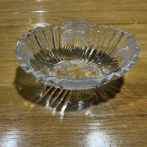 Mikasa Candy Bowl Vintage Clear Crystal Glass Oval Satin Bows 5x7 Trinket Dish - Picture 1 of 5