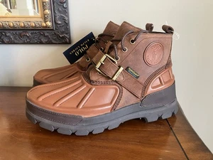 Polo Ralph Lauren Oslo Low buckle waterproof leather boots brown NWOB size 10 D - Picture 1 of 7