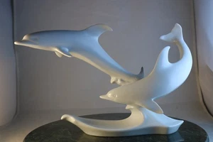 G. Bochmann AK Kaiser West Germany Bisque Porcelain Dolphin Sculpture #401 - Picture 1 of 11