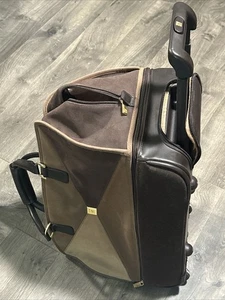 Borsone da viaggio Diane von Furstenberg DVF Roller valigia pelle marrone scamosciato - Foto 1 di 20