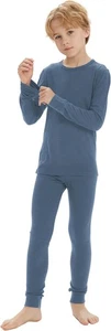Kids 100% Merino Wool Base Layer Set Midweight Thermal Underwear for Boys Girls - Picture 1 of 41