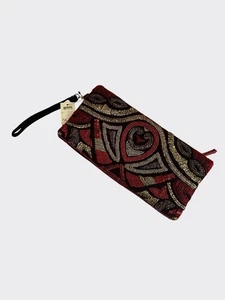 Muñequera sin asas Chico’s nueva con etiquetas Art Deco con cuentas a mano vintage oro borgoña precio de venta sugerido por el fabricante 79 USD - Imagen 1 de 4