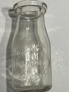 Vintage Mooseheart Farm Milchflasche halbes Pint - Illinois - Bild 1 von 11