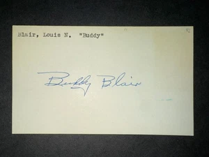 1942 A"s: Buddy Blair, tarjeta firmada 3x5, fallecida 1996 - Imagen 1 de 1