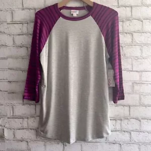Camiseta de béisbol manga rayas púrpura Randy LulaRoe talla pequeña nueva con etiquetas - Imagen 1 de 7