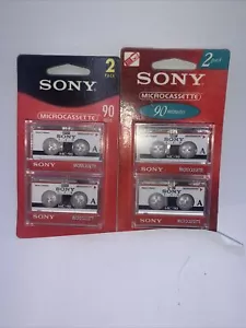 Sony Microcassette 90 Minutes TWO 2 Packs MC-90 - Picture 1 of 2