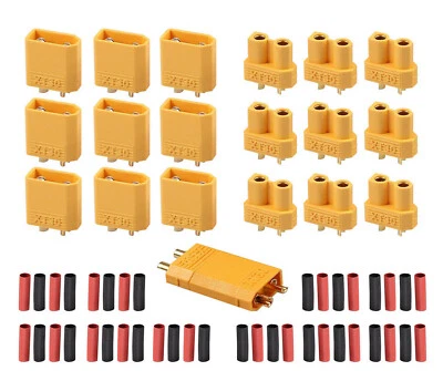 ✅ 1-25 Paar XT30 Stecker Buchse Schrumpfschlauch Goldstecker 5 10 20 2mm Akku - Bild 1 von 3