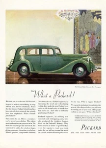 PACKARD EIGHT 1935 Auto Car Ad FOUR DOOR SEDAN Five Passenger in Green - Picture 1 of 1