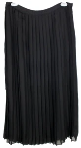 NWT Coldwater Creek Womens L Black Pleated Sheer Lined 36 in Waist Maxi Skirt - Picture 1 of 4