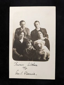 Early 1910s RPPC Dog & Children ~ AZO Stamp Box ~ Unposted - Picture 1 of 3