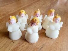 Vintage Socony-Vacuum Oil Tavern Candle Choir Angel 1940s White Gold Lot of 6