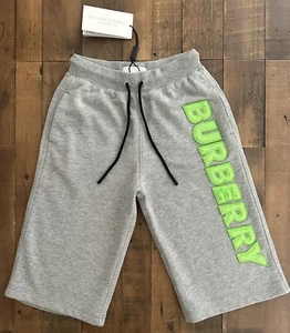 Pantaloncini jogger grigi Burberry ricamati nuovi con etichette autentici età 8 - Foto 1 di 7