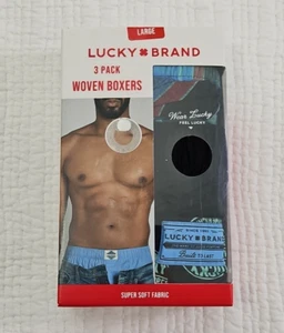 Lot de 3 boxers homme en coton tissé marque Lucky grand 36-38 élastique neuf dans sa boîte - Photo 1/14