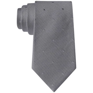 SEAN JOHN Gray Solid Unsolid Polka Dot Silk Classic Tie - Picture 1 of 3