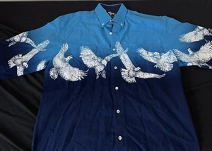 Vintage Men's Roper Border Button Down Long Sleeve Shirt Size L Eagles Theme - Picture 1 of 8