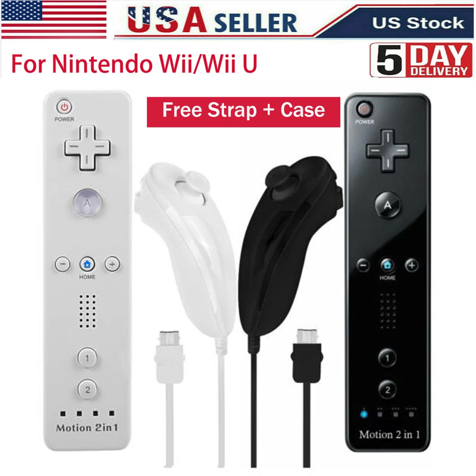Motion Plus Wii Remote Controller and Nunchuck for Wii/Wii U Console Video Games