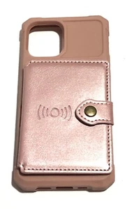 iPhone 12 Leather Wallet Case RFID Blocking - Picture 1 of 3