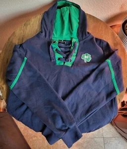 Notre Dame Fighting Irish Women's Colosseum Navy Sweatshirt Hoodie pullover - Picture 1 of 5