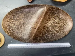 Vintage Coconut Plate Wooden Natural Serving Food Tray Handmade Dining Tableware - Picture 1 of 1