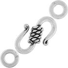 Bali .925 Solid Sterling Silver Fancy "S" Hook & Rings Clasp Closure -