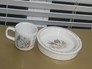 Peter Rabbit Porringer & Mug set Wedgwood Of Etruria & Barlaston Beatrix Potter - Picture 1 of 7