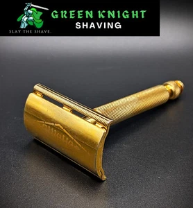 Rasoio di sicurezza Gillette Ball End Tech vintage tre pezzi doppio bordo -- tappo logo - Foto 1 di 6