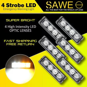 6 luces estroboscópicas intermitentes de peligro blanco ámbar 4 LED para camión automóvil ATV - Imagen 1 de 8