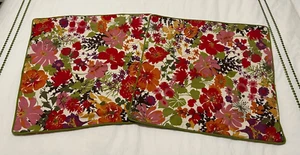 Set of 2 Pottery Barn 20x20" Red Pink Purple Green Floral Pillow Covers EUC - Picture 1 of 9