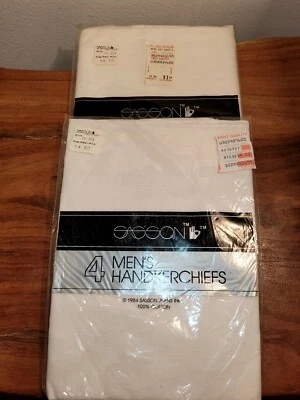 Lote de dos paquetes de pañuelos Sasson vintage de 4 piezas cada uno 100 % algodón Foto 1 de 4