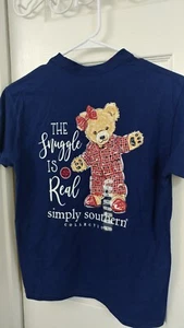 Simply Southern size Youth Small teddy bear "The Snuggle Is Real" graphic T - Picture 1 of 1