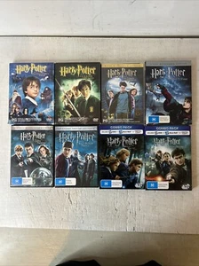 Harry Potter Complete Movie Series 8 Film DVD Bundle Set Reg 4 VGC + Free Post - Picture 1 of 14