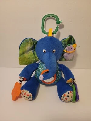 Kids Preferred Eric Carle 2012 Blue Elephant Rattle Squeak Baby Teether Plush 7" - Image 1 of 4